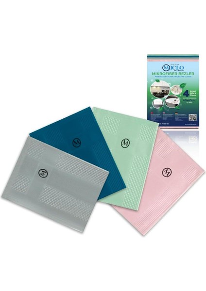Cleanıng | Mikrofiber Temizlik Bezi | Sihirli Bez, Cam Bezi Ayna Bezi | 4lü Paket | Somon Serisi