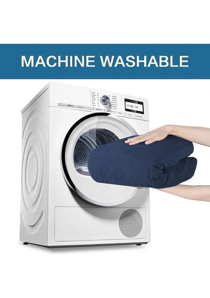 Gri Çubuk Desen Jakarlı Esnek Yıkanabilir Lastikli 1 Adet 45 x 45 x 60 Boyutunda Sandalye Kılıfı modelleri
