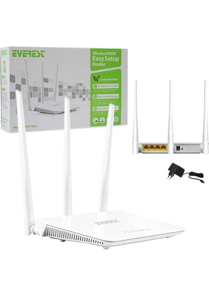 Everest EWR-F303 2.4 Ghz 300 Mbps 4 Port Kablosuz Router (4987)