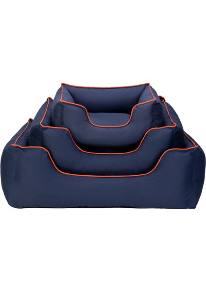 Alpha Köpek Yatağı Lacivert W Turuncu Biye L 105X85CM Gnzrz fırsatları