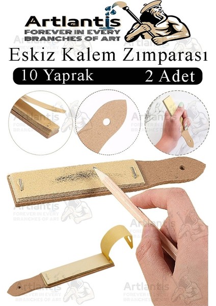 Kalem Zımparası 2 Adet Eskiz Zımpara Kağıdı Füzen Kömür Kalem Karakalem Kalemtraş Kömür Bileme Ince Dişli Çizim Zımpara