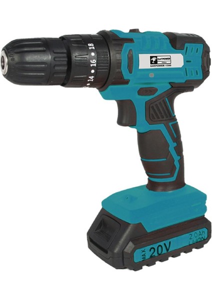 Lidera CAT1390 Kömürsüz Darbeli Akülü Vidalama 2 Adet 20 V Li-Ion 2.0 Ah Akü