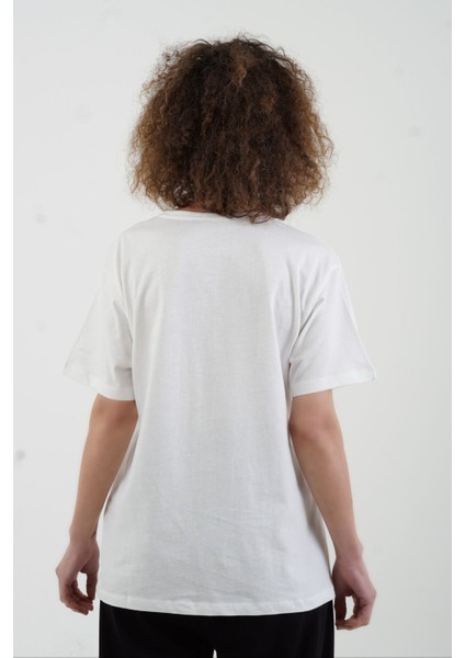 Ekru Siyah Joyful Baskılı Tshirt indirimleri