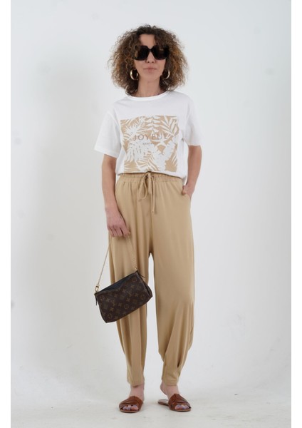 Ekru Bej Joyful Baskılı Tshirt fiyatları