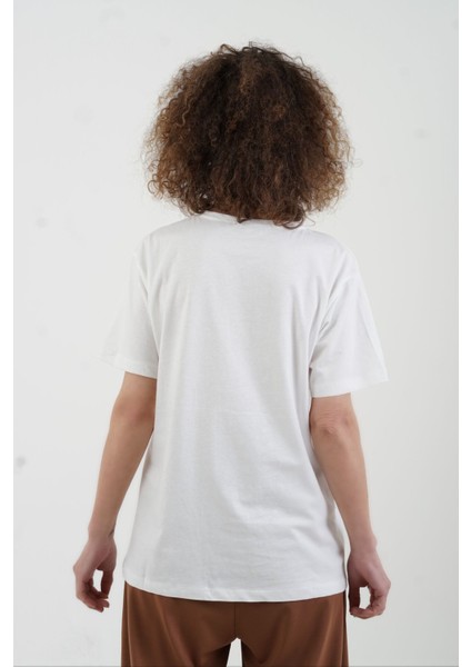 Ekru Sarı Joyful Baskılı Tshirt indirimleri