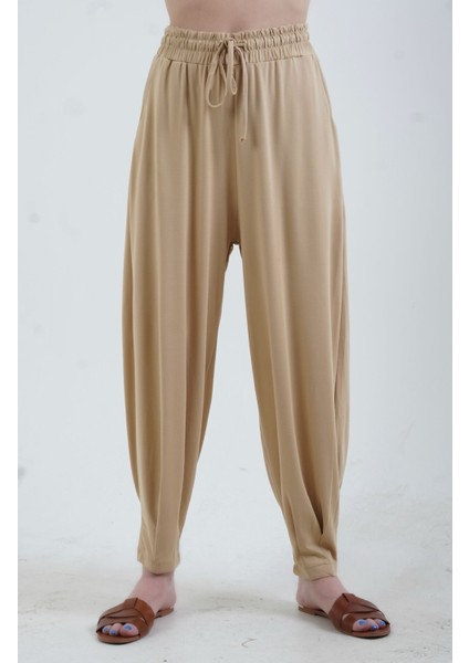 Koyu Bej Paça Pileli Modal Pantolon fiyatları