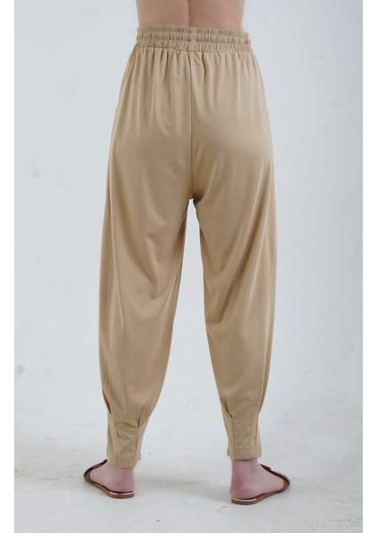 Koyu Bej Paça Pileli Modal Pantolon fırsatları