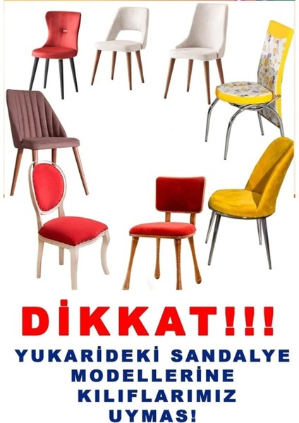 Bürümcük Kumaş, Esnek Sandalye Kılıfı. 6 Adet Lastikli, Yıkanabilir, Standart Sandalye Örtüsü.