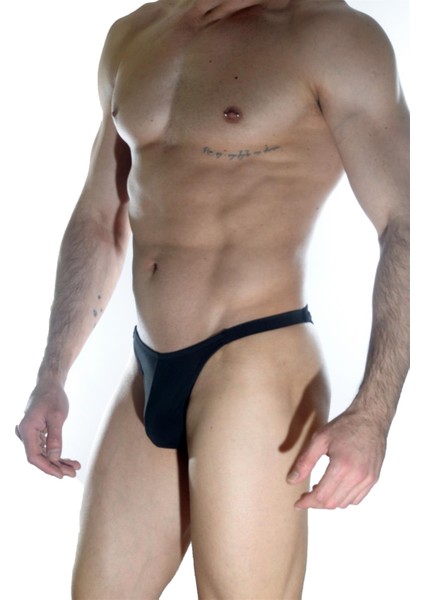 Erkek Arkası Büzgülü Siyah Brazillian Slip