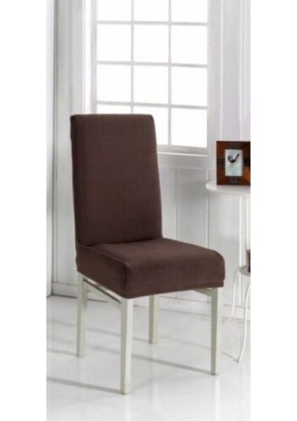 Sandalye Kılıfı Likralı Yıkanabilir Esnek Lastikli Bambu Sandalye Örtüsü 6 Lı Paket