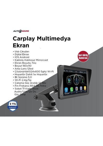 Autoware 7" Dokunmatik Ekran Araç Multimedya