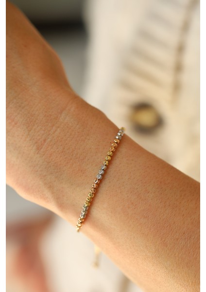 14 Ayar Altın Asansörlü Ayarlanabilir Dorika Bileklik