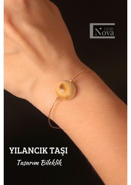 Sertifikalı Yılancık Doğal Taşı Zarif Zincir Bileklik