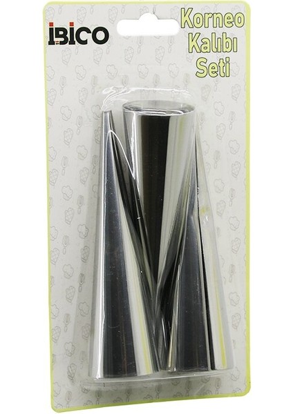 3pcs Metal Korneo Kalıp - Pasta Dekorasyon Aparatı Çap:3.4cm x UZUNLUK:12CM BRKT-921602