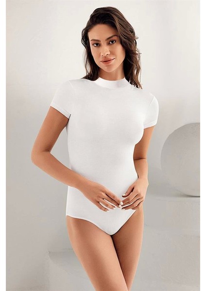 Kadın Kısa Kollu Balıkçı Yaka Çıtçıtlı Body B248