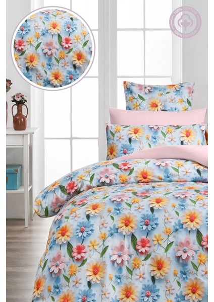 Flowers Pure Nevresim Seti PAMUKSHERİ888NEW202521