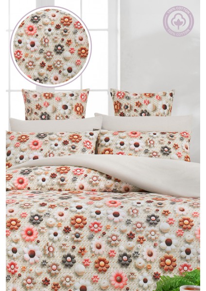 Flowers Pure Nevresim Seti PAMUKSHERİ888NEW202521