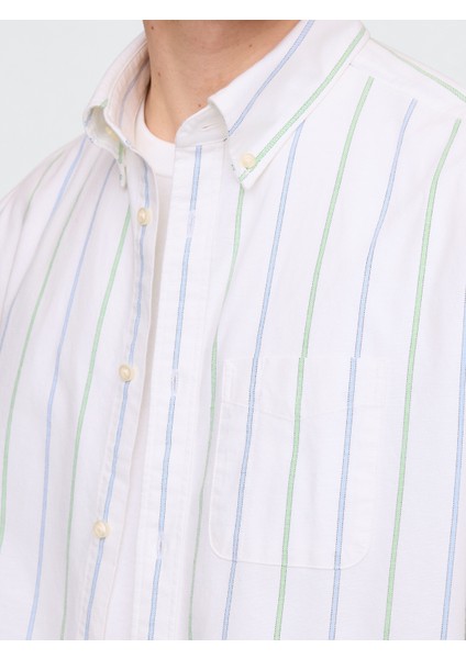 Erkek Orange Kıss Neon Desenli Oxford Big Gömlek modelleri