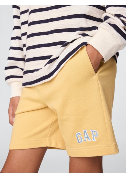 Erkek Çocuk Sarı Gap Logo Pull-On Relaxed Havlu Kumaş Şort