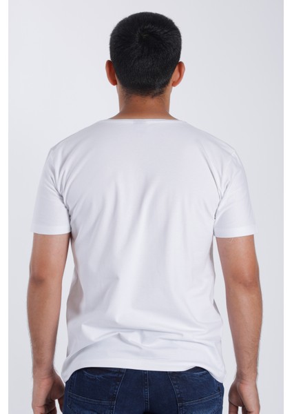 Ünisex Beyaz Oversize Bisiklet Yaka Kısa kollu T-Shirt indirimleri