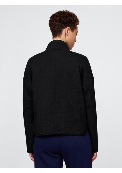 Kadın Siyah Gapfit Quilted Jacquard Ceket