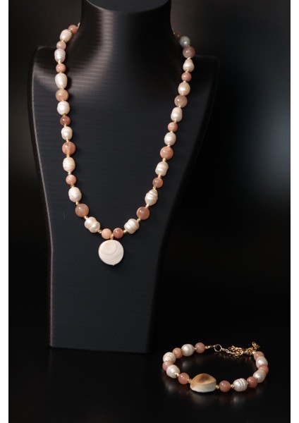 Sertifikalı Doğal Taş Barok Inci Kıl Zincir Kolye ve Bileklik Seti fiyatları