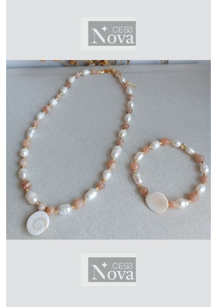 Sertifikalı Doğal Taş Barok Inci Kıl Zincir Kolye ve Bileklik Seti fırsatları