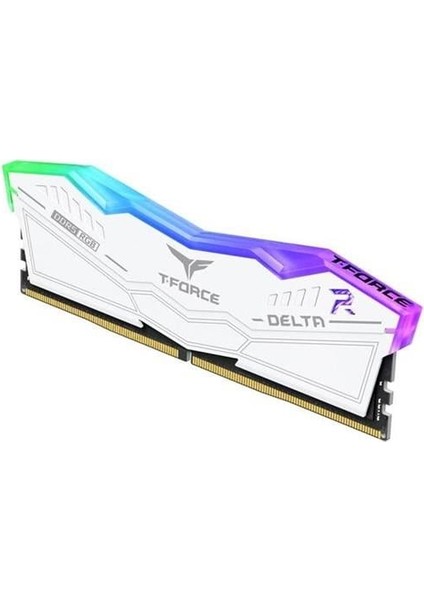32GB (2x 16GB) Ddr5 6400MHZ CL40 Rgb Dual Kıt Pc Ram T-Force Delta Whıte FF4D532G6400HC40BDC01 Beyaz