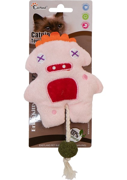 Catnipli Peluş Pembe Canavar 18cm