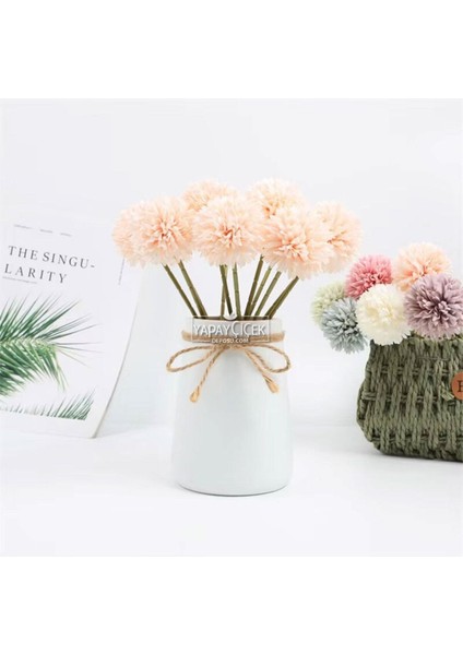 Yapay Çiçek Top Krizantem 7li Mini Kartopu Demeti 30 cm Somon fırsatları