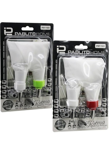 8pcs Pastacı Krema Sıkma Seti 2AD-KREMA Sıkma Torbası - 6AD-METAL Şekillendirme Uçları (4172)