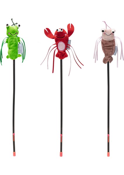 Kedi Oltası, Oyuncaklı, Peluş, Kurdelalar, Çeşitli Renklerde, 40cm
