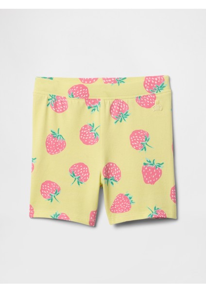 Kız Bebek Sarı Desenli Bisiklet Şortu