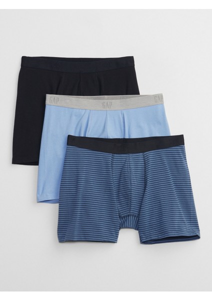 Erkek Mavi 3'lü Brief Boxer Seti