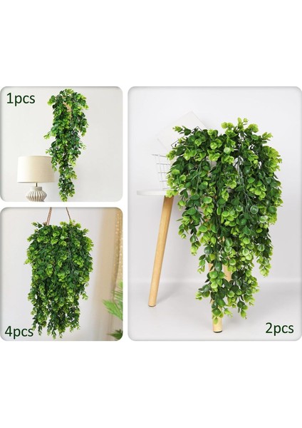 Yapay Çiçek 5dal Sarkan Okaliptus Şimşir Yapay Sarmaşık 70 cm