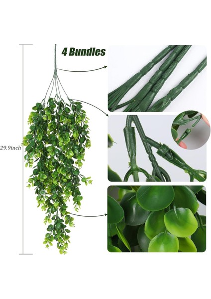 Yapay Çiçek 5dal Sarkan Okaliptus Şimşir Yapay Sarmaşık 70 cm