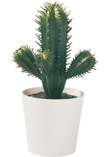 Fejka Kaktüs 14 cm Mini Saksılı Yapay Kaktüs Bitki Çiçek