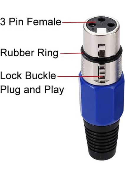 3 Pin Xlr Dişi Konnektör - Mikrofon Jackı Nx Tip - Profesyonel Ses ve Video Bağlantıs