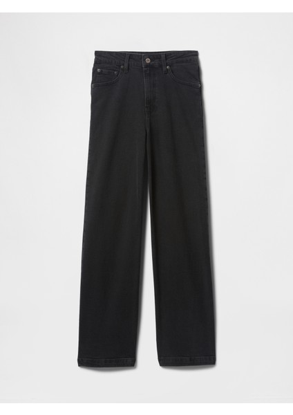Kadın Siyah High Rise Stride Wide-Leg Curvy Jean Pantolon modelleri