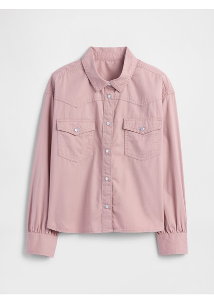 Kız Çocuk Pembe Western Gömlek