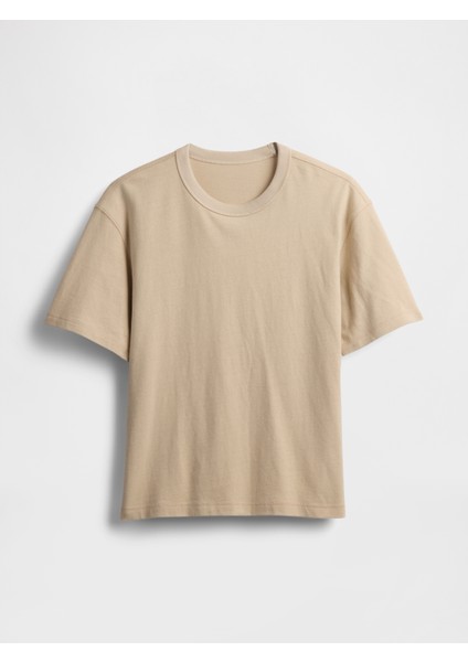 Erkek Bej Heavyweight Crop T-Shirt fiyatları