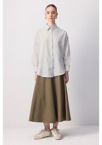 Çizgili Oversize Gömlek