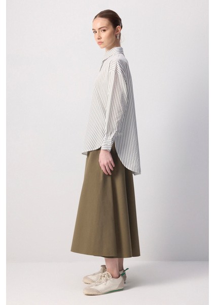 Çizgili Oversize Gömlek