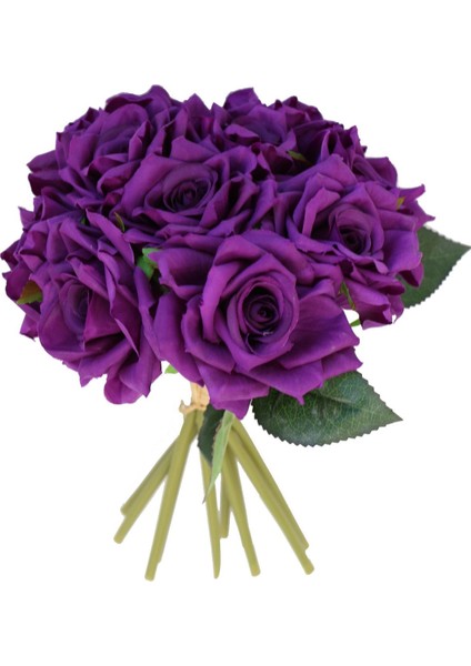 10LU Lüx Gul Demeti 25 cm Mor