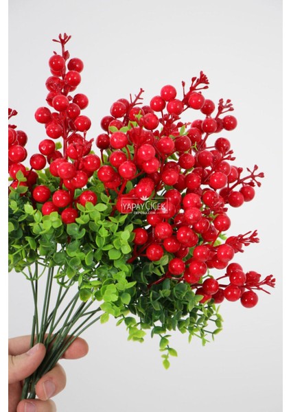 Yapay Külah Kokina Demeti Yeni Yıl Çiçeği 35 cm 5 Dallı modelleri