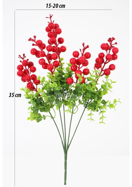 Yapay Külah Kokina Demeti Yeni Yıl Çiçeği 35 cm 5 Dallı indirimleri