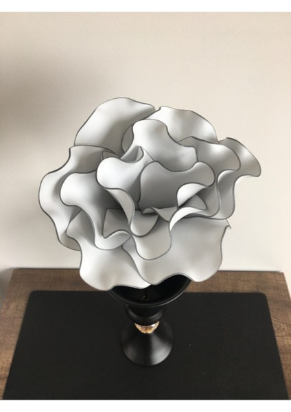 Dekoratif El Yapımı Lüks Lateks Eva Yapay Çiçek (Vazo Hariç) - Gümüş Yaldızlı Beyaz-Köpük Çiçek modelleri