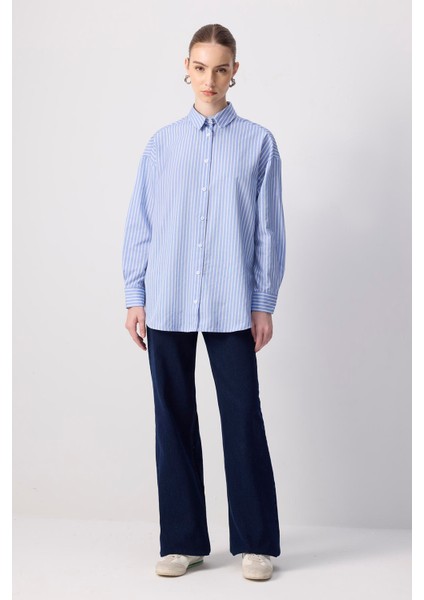 Çizgili Oversize Gömlek