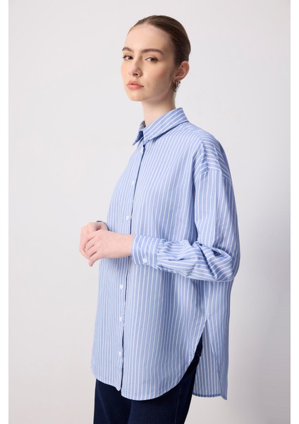 Çizgili Oversize Gömlek