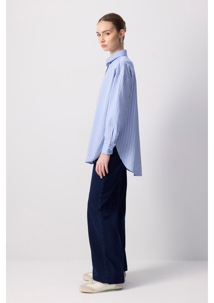 Çizgili Oversize Gömlek